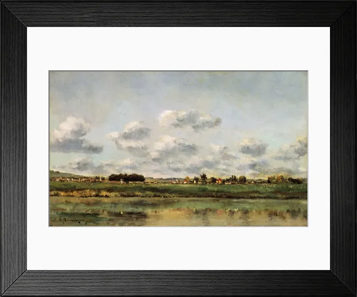 Framed Print : The Banks of the Oise, 1859. Artist: Charles Francois Daubigny Framed Print : The Banks of the Oise, 1859. Artist: Charles Francois Daubigny