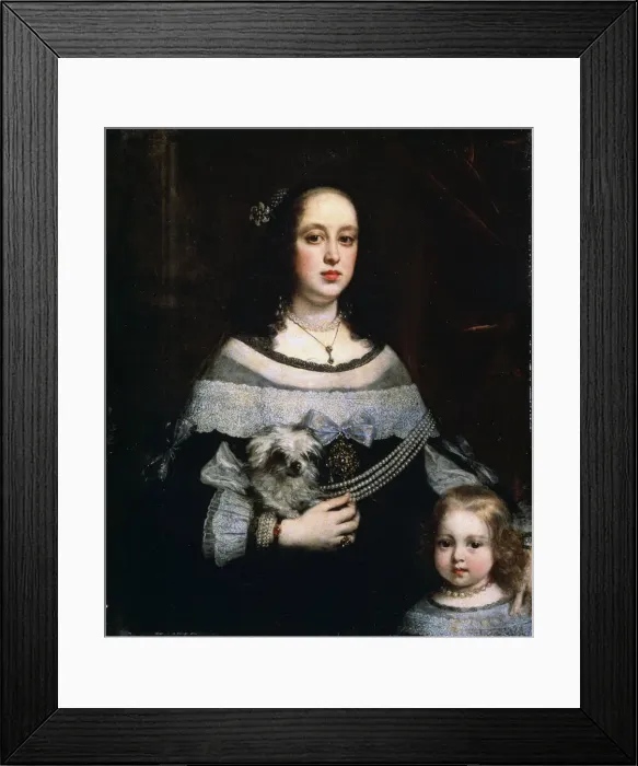 Framed Print : Portrait of a Lady and a Little Girl, c1660. Artist: Justus Sustermans Framed Print : Portrait of a Lady and a Little Girl, c1660. Artist: Justus Sustermans