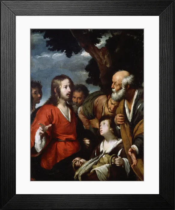 Framed Print : The Miracle of the Five Loaves and Two Fishes, after 1630. Artist: Bernardo Strozzi Framed Print : The Miracle of the Five Loaves and Two Fishes, after 1630. Artist: Bernardo Strozzi