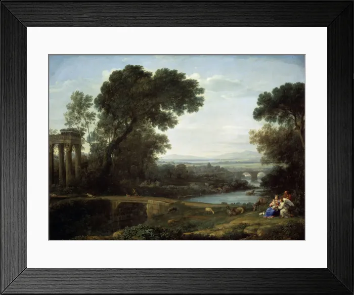Framed Print : Landscape with the Rest on the Flight into Egypt (Midday), 1661. Artist: Claude Lorrain Framed Print : Landscape with the Rest on the Flight into Egypt (Midday), 1661. Artist: Claude Lorrain