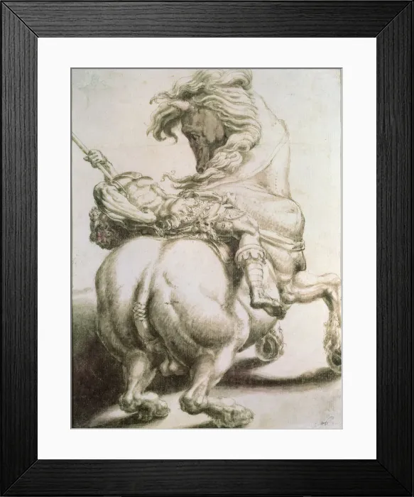 Framed Print : Rider Pierced by a Spear, 16th century. Artist: Francesco Salviati Framed Print : Rider Pierced by a Spear, 16th century. Artist: Francesco Salviati