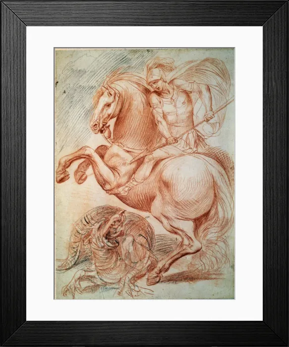 Framed Print : Saint George and the Dragon, 17th century. Artist: Giuseppe Cesari Framed Print : Saint George and the Dragon, 17th century. Artist: Giuseppe Cesari