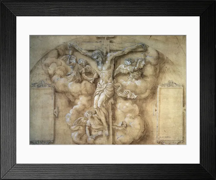 Framed Print : The Crucifixion, 1547. Artist: Giulio Campi Framed Print : The Crucifixion, 1547. Artist: Giulio Campi