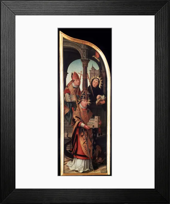 Framed Print : The Annunciation, (Triptych, side panel), 1517. Artist: Jean Bellegambe Framed Print : The Annunciation, (Triptych, side panel), 1517. Artist: Jean Bellegambe