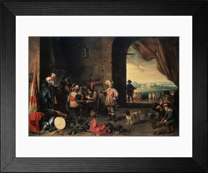 Framed Print : The Guardroom, 1642. Artist: David Teniers II Framed Print : The Guardroom, 1642. Artist: David Teniers II