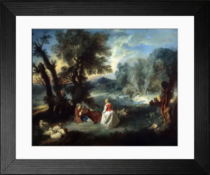 Framed Print : Pastoral Scene, 1730s. Artist: Pierre-Antoine Quillard Framed Print : Pastoral Scene, 1730s. Artist: Pierre-Antoine Quillard