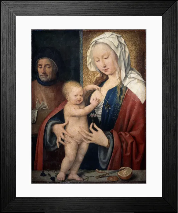 Framed Print : The Holy Family, between 1464 and 1540. Artist: Joos van Cleve Framed Print : The Holy Family, between 1464 and 1540. Artist: Joos van Cleve