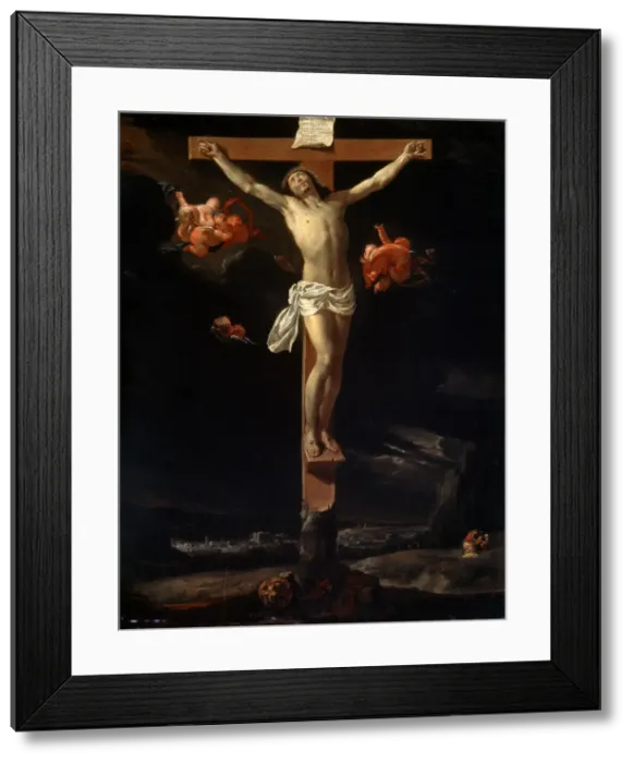 Framed Print : The Crucifixion, 1637. Artist: Charles le Brun Framed Print : The Crucifixion, 1637. Artist: Charles le Brun