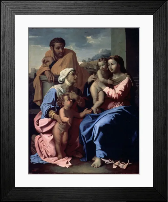 Framed Print : The Holy Family with John the Baptist and Saint Elizabeth, 1644-1655. Artist: Nicolas Poussin Framed Print : The Holy Family with John the Baptist and Saint Elizabeth, 1644-1655. Artist: Nicolas Poussin