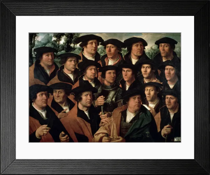 Framed Print : Group Portrait of the Amsterdam Shooting Corporation, 1532. Artist: Dirck Jacobsz Framed Print : Group Portrait of the Amsterdam Shooting Corporation, 1532. Artist: Dirck Jacobsz