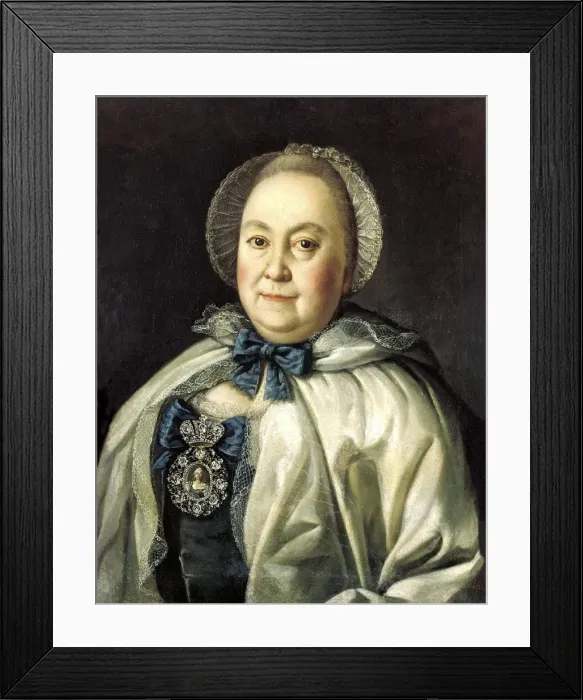 Framed Print : Portrait of the Lady-in-waiting Countess Maria A. Rumyantseva, (1698-1788), 1764. Artist: Aleksei Petrovich Antropov Framed Print : Portrait of the Lady-in-waiting Countess Maria A. Rumyantseva, (1698-1788), 1764. Artist: Aleksei Petrovich Antropov