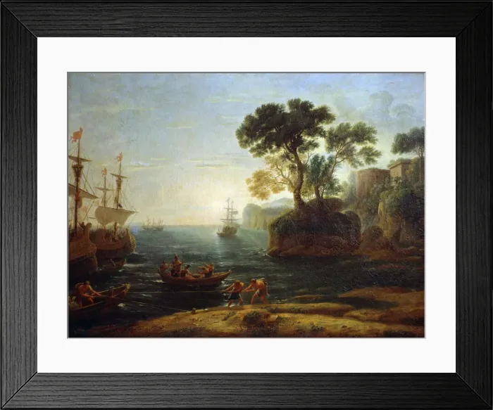 Framed Print : Arrival of Aeneas in Italy. Morning of the Roman Empire, c. 1620-1680. Artist: Claude Lorrain Framed Print : Arrival of Aeneas in Italy. Morning of the Roman Empire, c. 1620-1680. Artist: Claude Lorrain