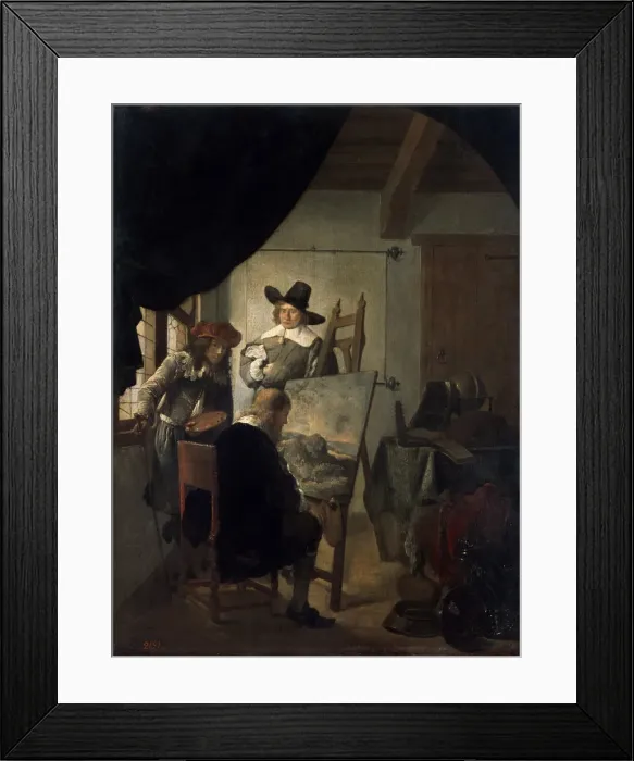 Framed Print : Visit in an Artists Atelier, 1659. Artist: Job Adriaensz Berckheyde Framed Print : Visit in an Artists Atelier, 1659. Artist: Job Adriaensz Berckheyde