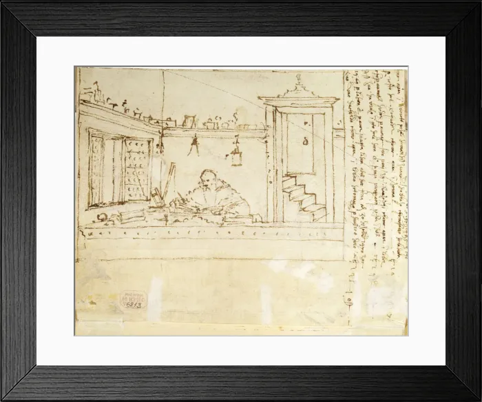 Framed Print : A Philosopher with a Pen in his Hand, 1502-1505. Artist: Vittore Carpaccio Framed Print : A Philosopher with a Pen in his Hand, 1502-1505. Artist: Vittore Carpaccio