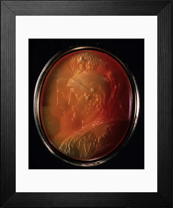 Framed Print : Cameo with Mars and Bellona, c1784. Artist: Charles Brown Framed Print : Cameo with Mars and Bellona, c1784. Artist: Charles Brown