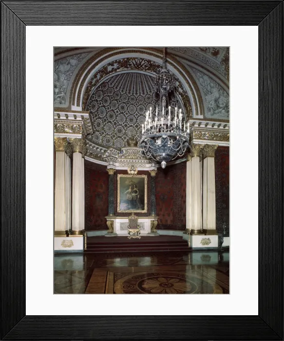 Framed Print : The Small Throne Hall (Peter the Great Hall) in the Winter palace, 1833. Artist: August Ricard de Montferrand Framed Print : The Small Throne Hall (Peter the Great Hall) in the Winter palace, 1833. Artist: August Ricard de Montferrand