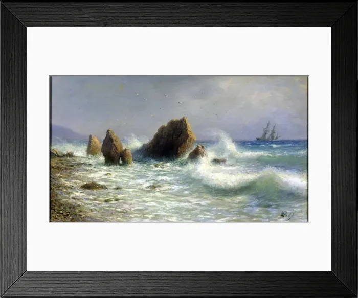 Framed Print : At the Livadia shore, 1895. Artist: Lev Felixovich Lagorio Framed Print : At the Livadia shore, 1895. Artist: Lev Felixovich Lagorio