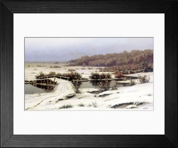 Framed Print : Early Snow, 1883. Artist: Yefim Yefimovich Volkov Framed Print : Early Snow, 1883. Artist: Yefim Yefimovich Volkov