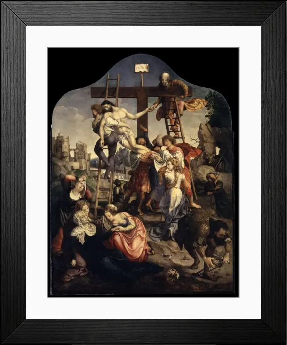 Framed Print : The Descent from the Cross, c1520. Artist: Jan Gossaert Framed Print : The Descent from the Cross, c1520. Artist: Jan Gossaert