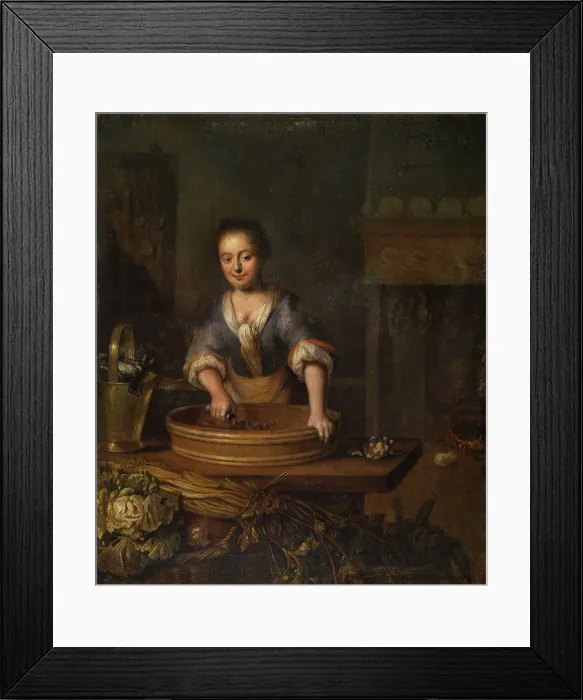 Framed Print : A Cook, Dutch painting of 18th century. Artist: Louis de Moni Framed Print : A Cook, Dutch painting of 18th century. Artist: Louis de Moni