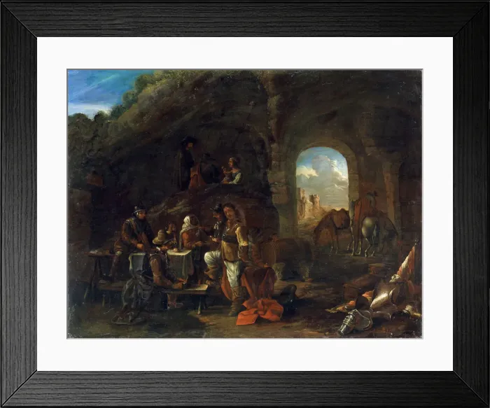 Framed Print : Tavern Scene, c1640-1665. Artist: Philips Wouwerman Framed Print : Tavern Scene, c1640-1665. Artist: Philips Wouwerman