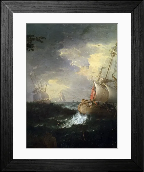 Framed Print : Stormy sea, c1700-1750. (Detail). Artist: Leonardo Coccorante Framed Print : Stormy sea, c1700-1750. (Detail). Artist: Leonardo Coccorante