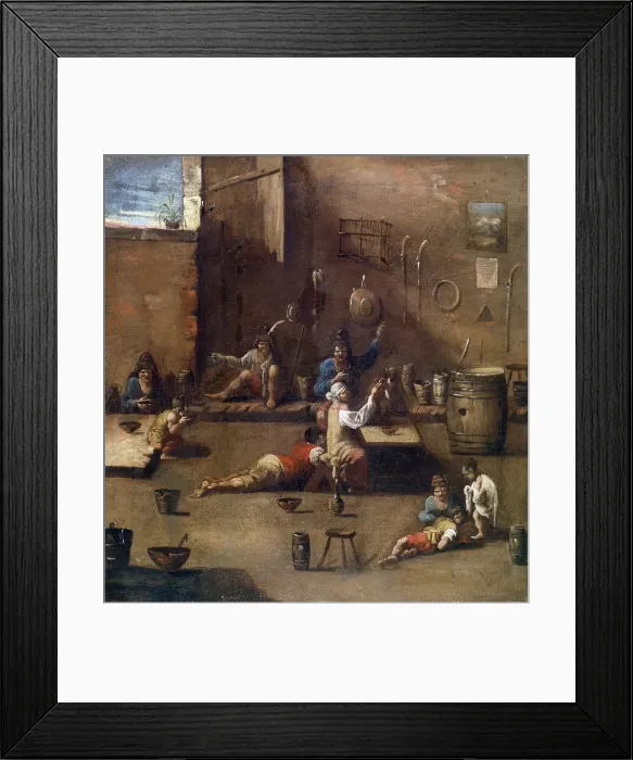 Framed Print : Dog Training, c1690-1745. Artist: Alessandro Magnasco Framed Print : Dog Training, c1690-1745. Artist: Alessandro Magnasco