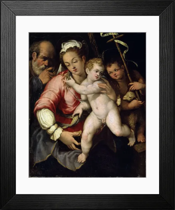Framed Print : The Holy Family with John the Baptist, 16th century. Old Master Framed Print : The Holy Family with John the Baptist, 16th century. Old Master