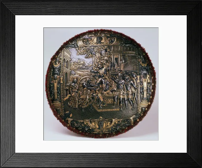Framed Print : Parade shield, c1580. Artist: Lucio Piccinino Framed Print : Parade shield, c1580. Artist: Lucio Piccinino