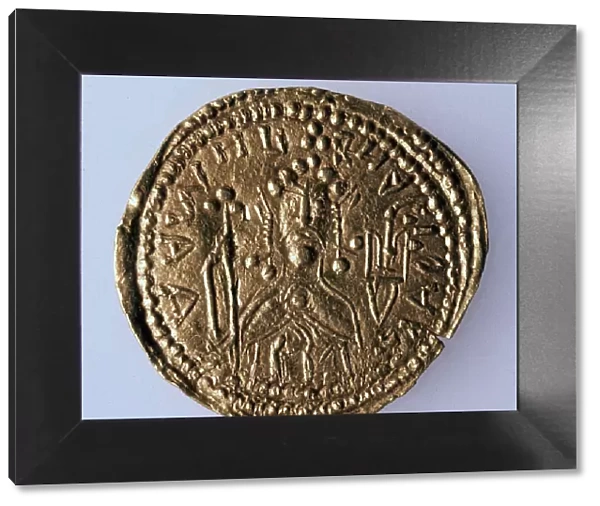 Coin (Zlatnik) of Grand Duke Vladimir Svyatoslavich, (Averse: Portrait of the ruler), 980-1015
