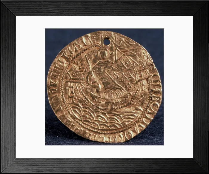 Framed Print : Coin (Korabelnik) of Tsar Ivan III, (Reverse: Ruler on his ship), 1471-1490 Framed Print : Coin (Korabelnik) of Tsar Ivan III, (Reverse: Ruler on his ship), 1471-1490