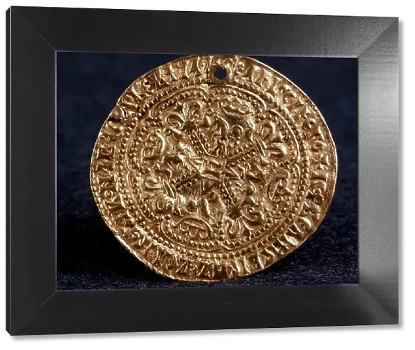 Coin (Korabelnik) of Tsar Ivan III (Averse: blossom cross), 1471-1490