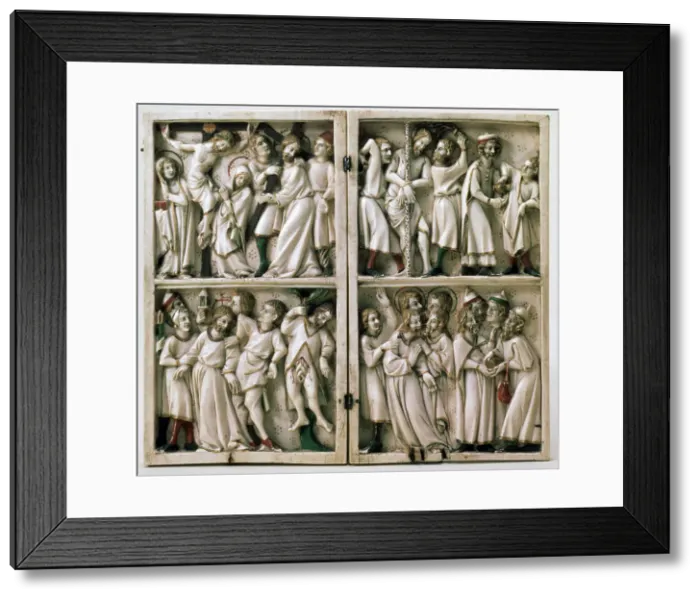 Framed Print : Diptych with Gospel Subjects, end of 14th century Framed Print : Diptych with Gospel Subjects, end of 14th century