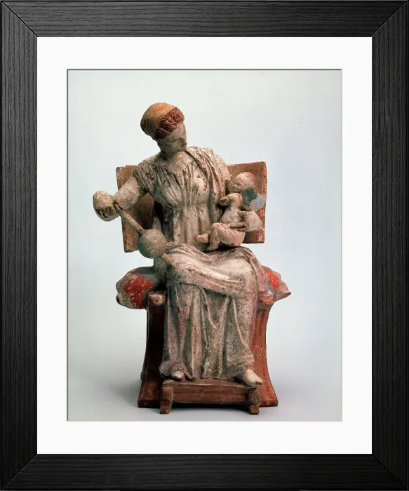 Framed Print : Aphrodite and Eros, end of 4th century BC Framed Print : Aphrodite and Eros, end of 4th century BC
