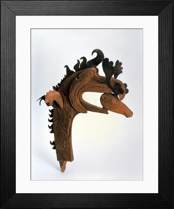 Framed Print : A griffin holding a deers head (Terminal), 5th century BC Framed Print : A griffin holding a deers head (Terminal), 5th century BC