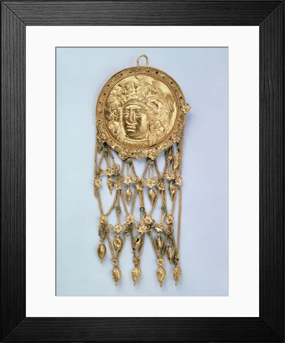 Framed Print : Pendant with Head of Athena Parthenos, early 4th century BC Framed Print : Pendant with Head of Athena Parthenos, early 4th century BC