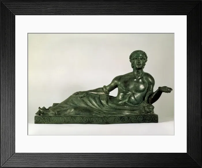 Framed Print : Cinerary Urn in the form of a reclining Youth (Etruria), early 4th century BC Framed Print : Cinerary Urn in the form of a reclining Youth (Etruria), early 4th century BC