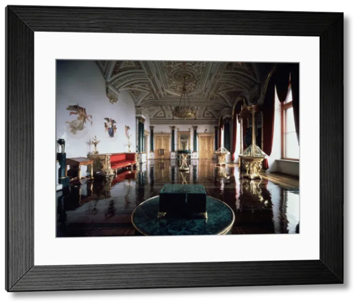 Framed Print : The Malachite Hall of the Winter Palace, 1837-1839. Artist: Andrei Ivanovich Stakenschneider Framed Print : The Malachite Hall of the Winter Palace, 1837-1839. Artist: Andrei Ivanovich Stakenschneider