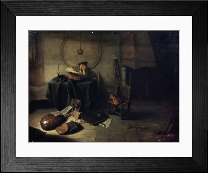 Framed Print : Melancholy II (Scientist in his studio), Dutch painting of 17th century. Artist: Isaak de Jouderville Framed Print : Melancholy II (Scientist in his studio), Dutch painting of 17th century. Artist: Isaak de Jouderville