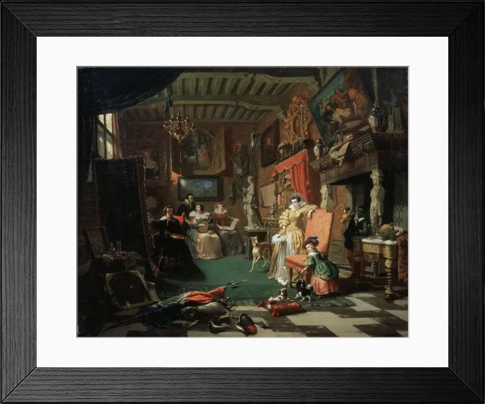 Framed Print : Sir Anthonis van Dyck painting a Portrait, 1853. Artist: Andre Plumot Framed Print : Sir Anthonis van Dyck painting a Portrait, 1853. Artist: Andre Plumot