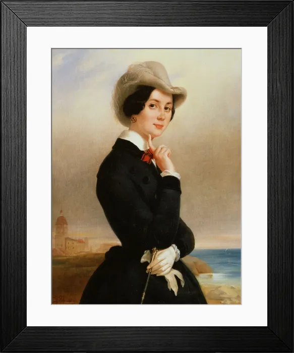 Framed Print : Portrait of the actress of the Imperial theatre Vera Samoylova, 1840s. Artist: Eugene Pluchart Framed Print : Portrait of the actress of the Imperial theatre Vera Samoylova, 1840s. Artist: Eugene Pluchart