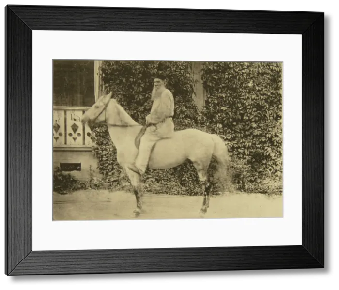 Framed Print : Russian author Leo Tolstoy on horseback, Moscow, Russia, 1890s. Artist: Sophia Tolstaya Framed Print : Russian author Leo Tolstoy on horseback, Moscow, Russia, 1890s. Artist: Sophia Tolstaya