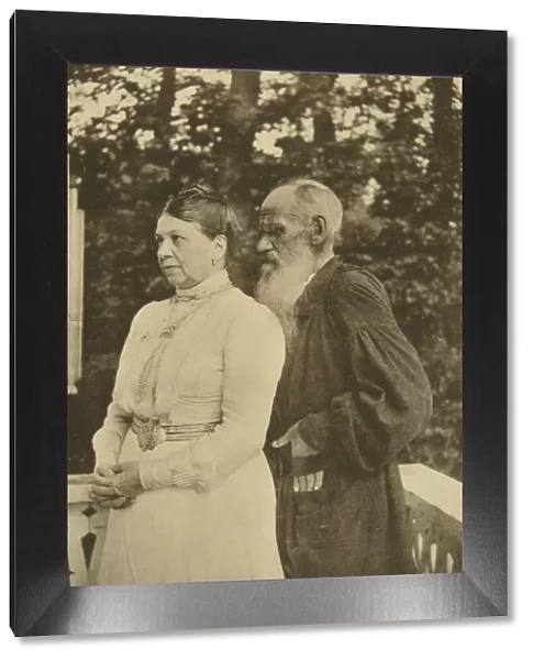 Russian author Leo Tolstoy and his wife, Sophia, Russia, 1890s. Artist: Sophia Tolstaya