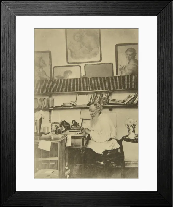 Framed Print : Russian author Leo Tolstoy at work, 1890s. Artist: Sophia Tolstaya Framed Print : Russian author Leo Tolstoy at work, 1890s. Artist: Sophia Tolstaya
