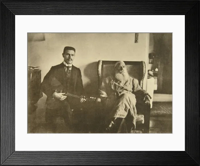 Framed Print : Russian author Leo Tolstoy with the balalaika player Boris Troyanovsky, Russia, 1909. Artist: Sophia Tolstaya Framed Print : Russian author Leo Tolstoy with the balalaika player Boris Troyanovsky, Russia, 1909. Artist: Sophia Tolstaya