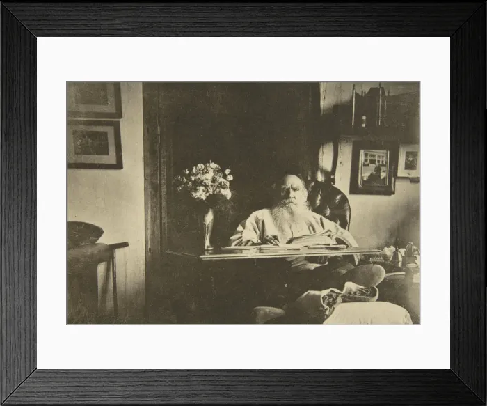 Framed Print : Russian author Leo Tolstoy with a bad leg, Russia, 1908. Artist: Sophia Tolstaya Framed Print : Russian author Leo Tolstoy with a bad leg, Russia, 1908. Artist: Sophia Tolstaya
