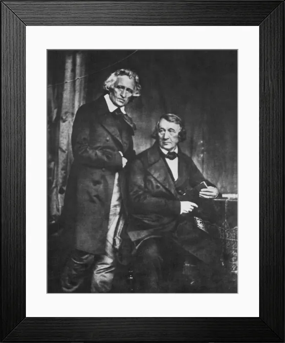 Framed Print : The Brothers Grimm, German authors, 1847. Artist: Hermann Biow Framed Print : The Brothers Grimm, German authors, 1847. Artist: Hermann Biow