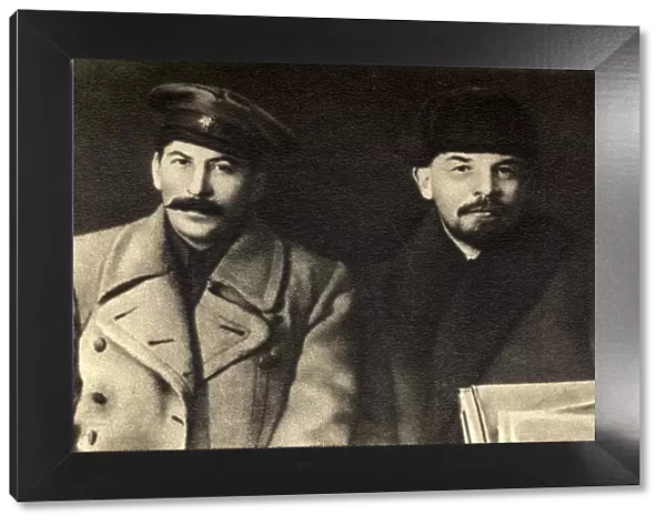 Stalin and Lenin, Russian Bolshevik revolutionary leaders, Moscow, Russia, 1919