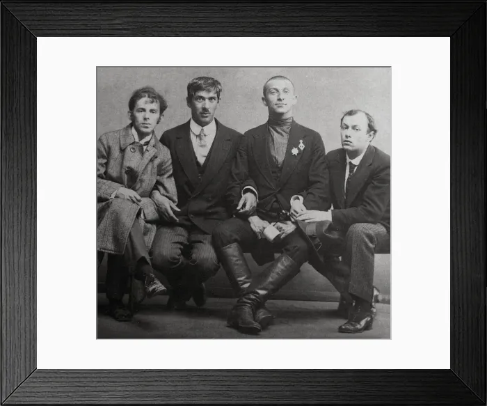 Framed Print : Osip Mandelstam, Korney Chukovsky, Benedikt Livshits and Yury Annenkov, 1914. Artist: Karl Karlovich Bulla Framed Print : Osip Mandelstam, Korney Chukovsky, Benedikt Livshits and Yury Annenkov, 1914. Artist: Karl Karlovich Bulla