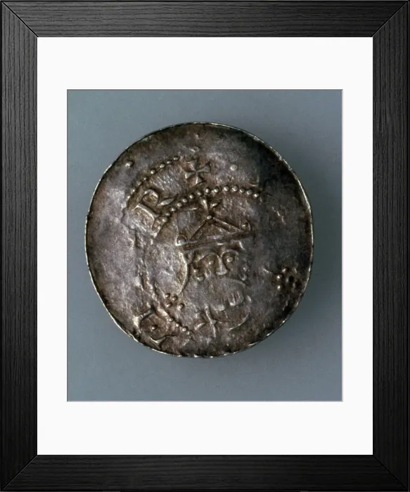 Framed Print : Silver denar of the city of Hildesheim, Germany, c1045-c1056 Framed Print : Silver denar of the city of Hildesheim, Germany, c1045-c1056